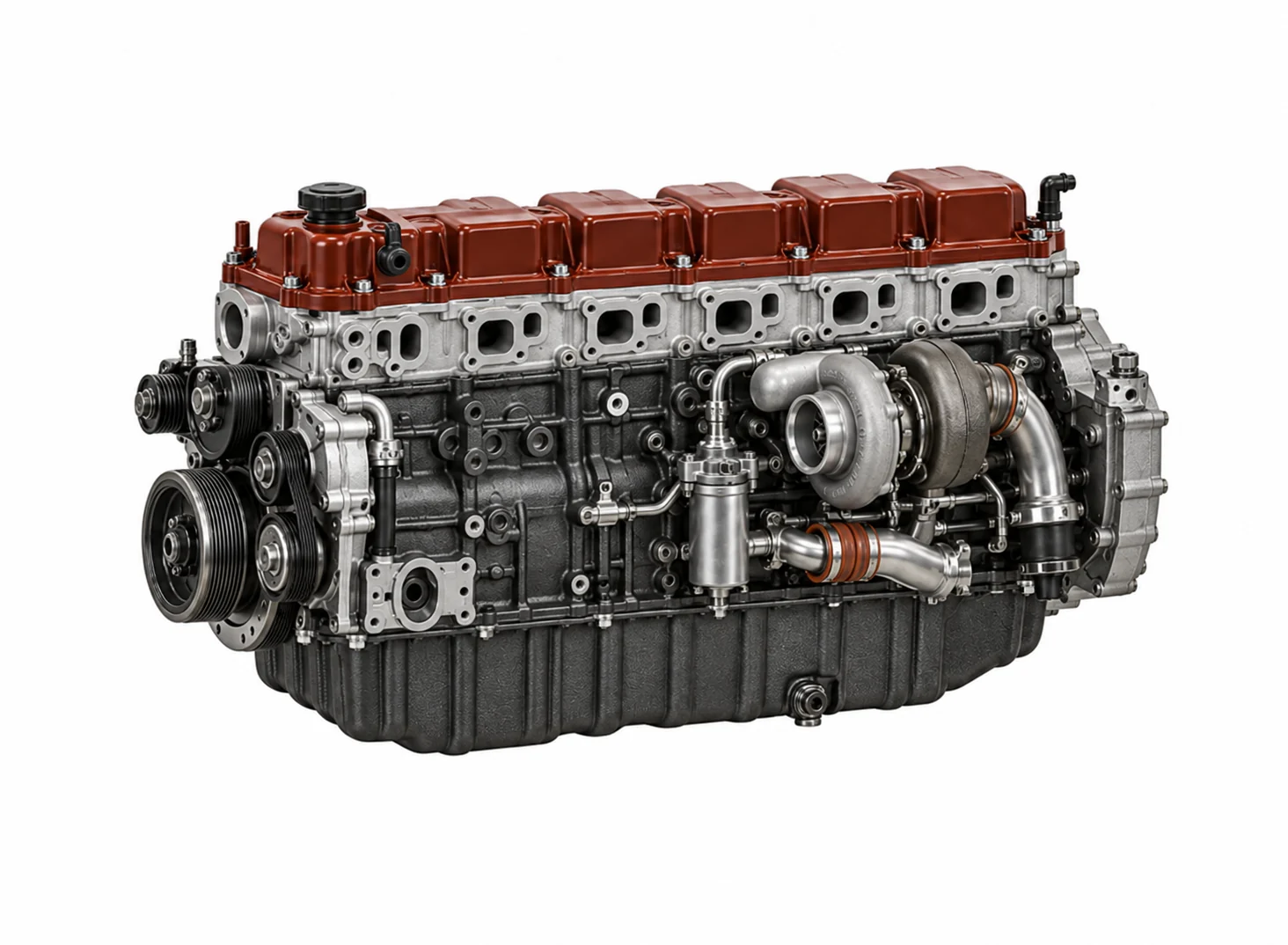 Complete modern heavy-duty inline-six diesel engine