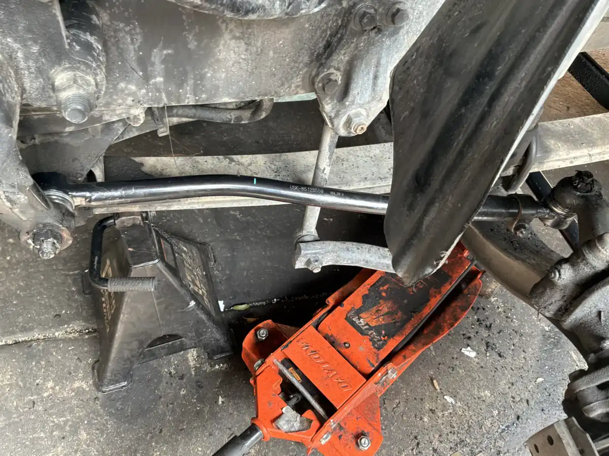 Replacement steering linkage installed on a 2020 Volvo VNR near Charlotte
